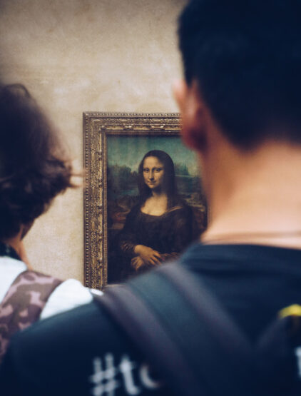 Admiring the Mona Lisa